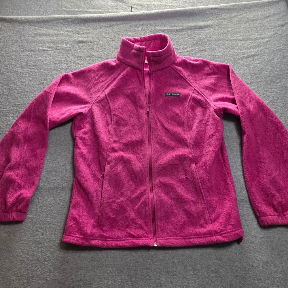 Columbia Benton Springs Full Zip‎ Fleece Jacket Pink Womens Large WL6439